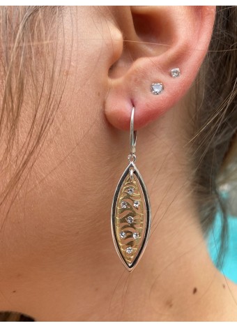 Sterling silver earrings with zirconia