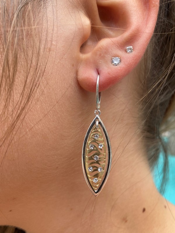 Ohrringe mit Zirkon Silber 925 vergoldet