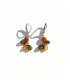 Amber earrings butterflies