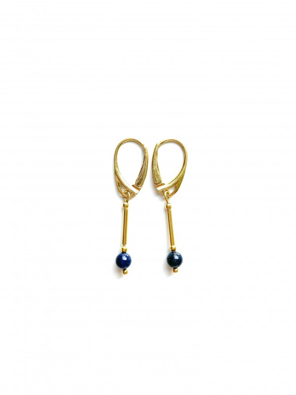 Natur Lapislazuli Ohrringe Silber  925 vergoldet