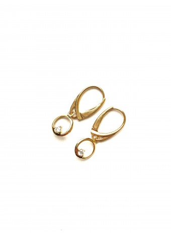 Gold plated earrings with zirconia