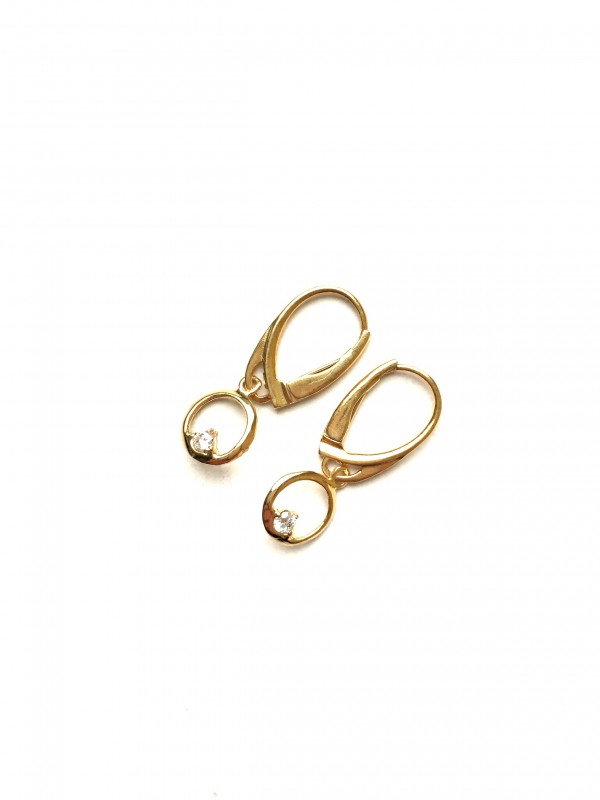 Ohrringe mit Zirkon Silber 925 vergoldet