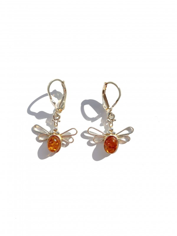 Amber earrings 925 silver