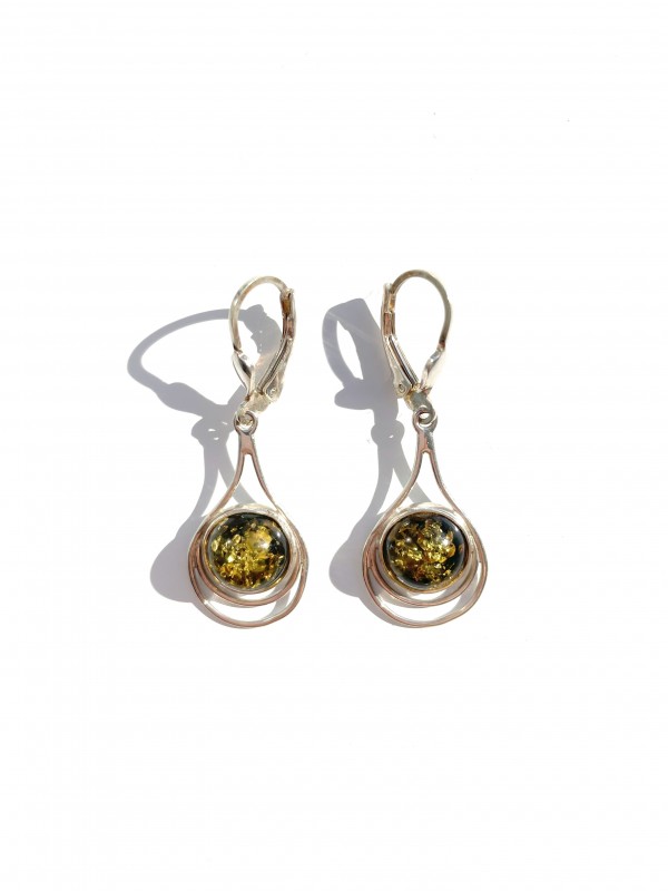 Amber earrings 925 silver
