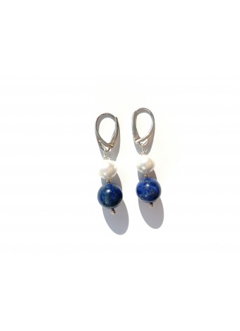 Lapis lazuli and mother of pearl earrings