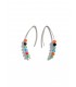 Colorful silver earrings agate