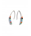 Colorful silver earrings agate