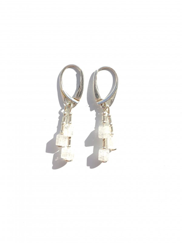 Kolczyki kryształ górski srebro 925