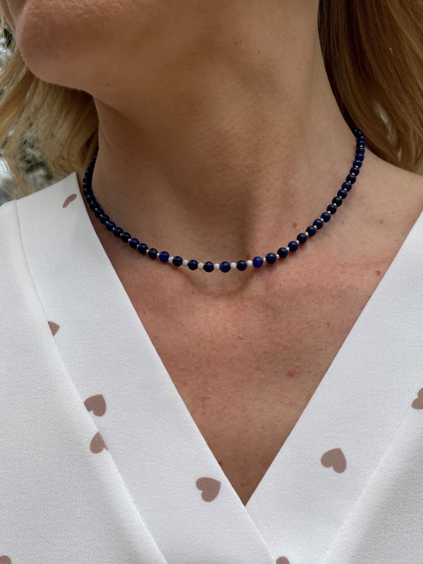 Lapislazuli Halskette 925 Silber