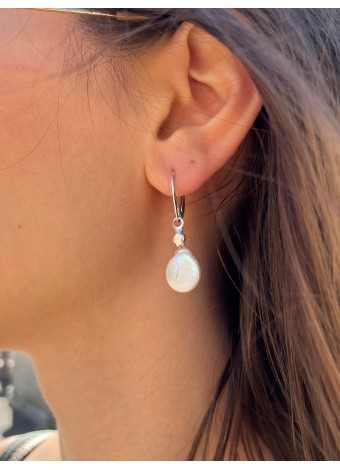 Pearl earrings sterling silver