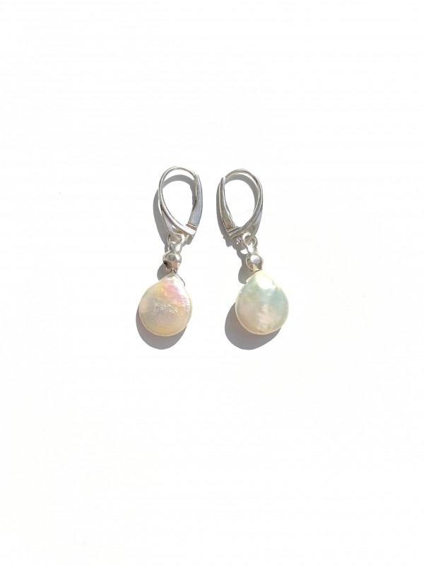 Pearl earrings sterling silver