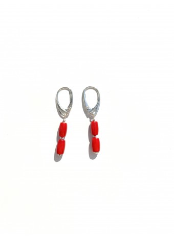 Coral earrings sterling silver