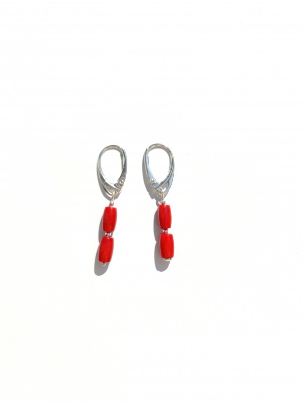 Coral earrings sterling silver