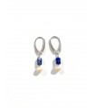 Lapislazuli-pearl earrings sterling silver