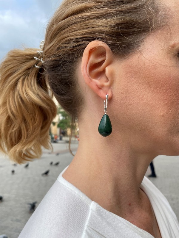 Chrysocoll earrings sterling silver