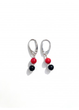 Red-black earrings 925 silver