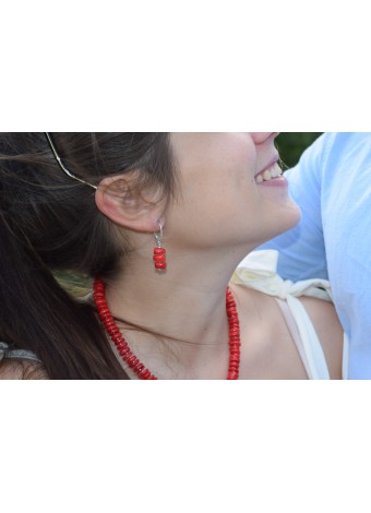 Coral earrings 925 silver