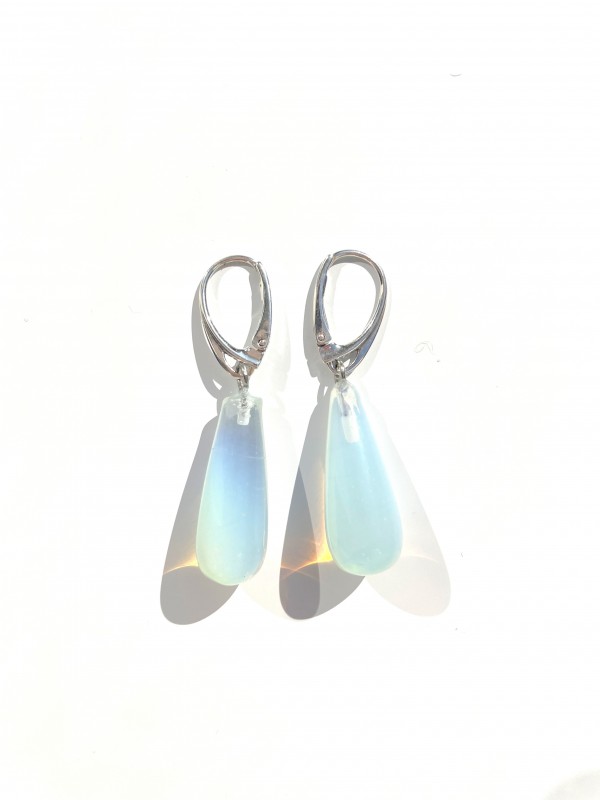 Kolczyki krople z opalitu srebro 925