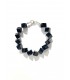 Onyx bracelet sterling silver black cube