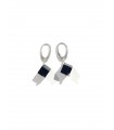Onyx earrings cube sterling silver
