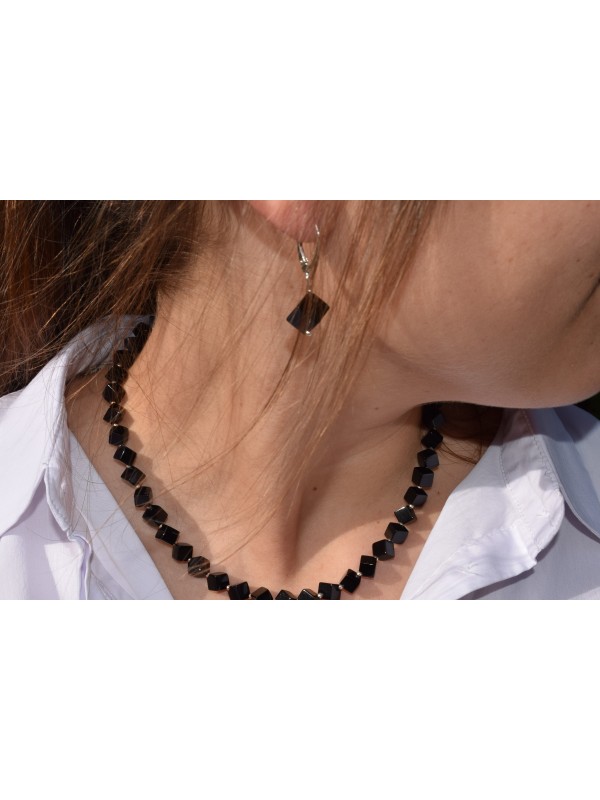 Natur Onyx Ohrringe Würfel 925 Silber