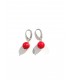 red coral earrings sterling silver