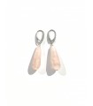 rose quartz teardrop earrings 925 silver