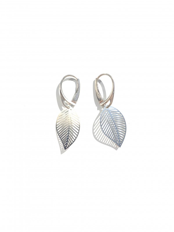 leaf earrings sterling silver