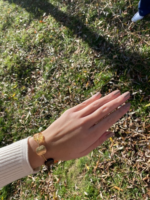 Bransoletka z bursztynem pozłacana