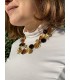 3 row layer amber necklace