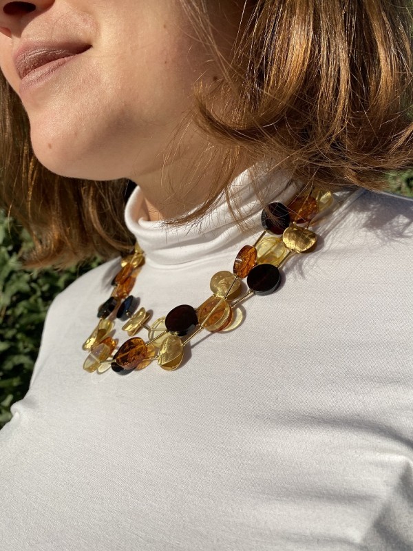 3-reihige Layer Bernstein Halskette