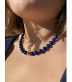Naszyjnik lapis lazuli z pozłacanym srebrem